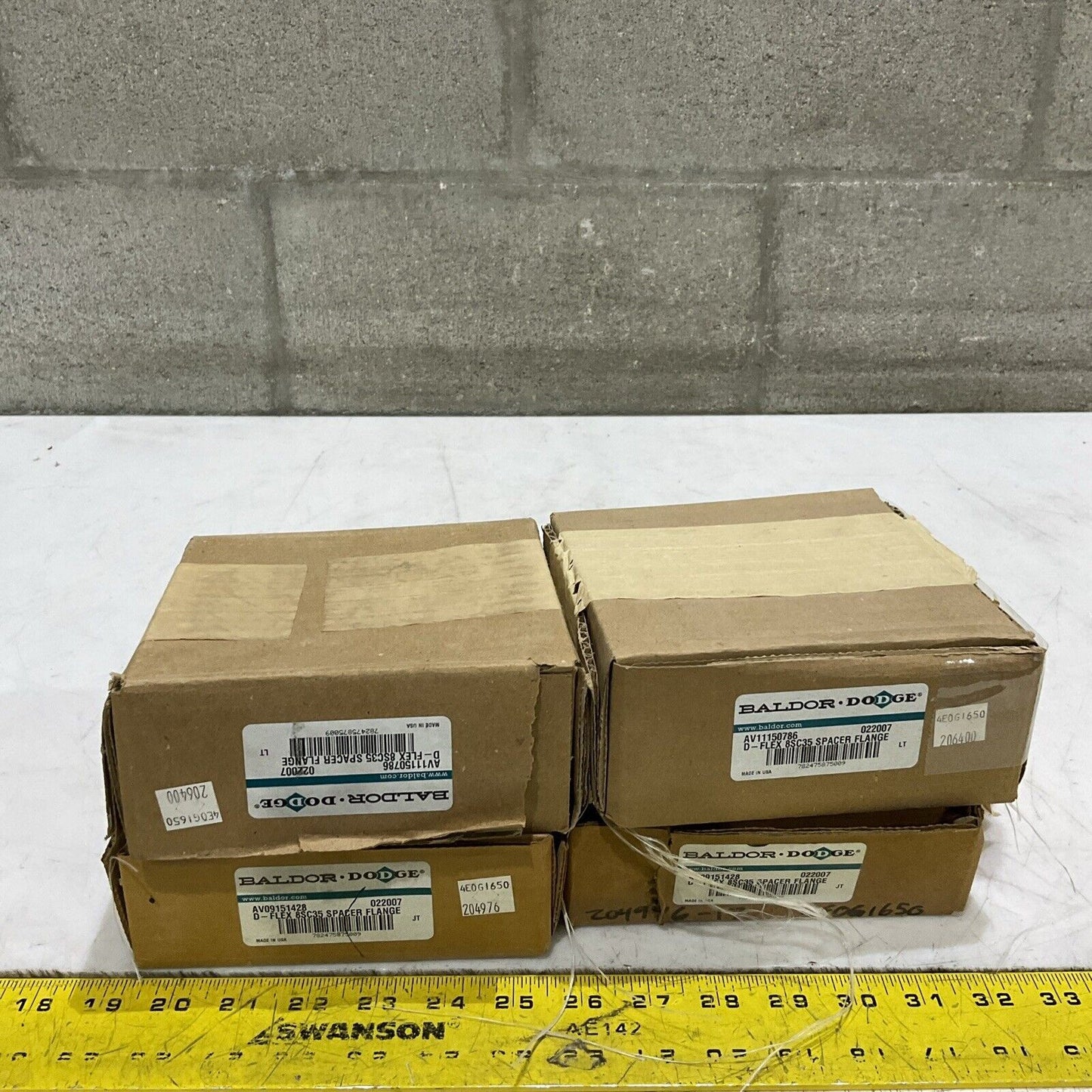 BALDOR DODGE 022007 8SC35 D-FLEX SPACER FLANGE COUPLING LOT OF 4