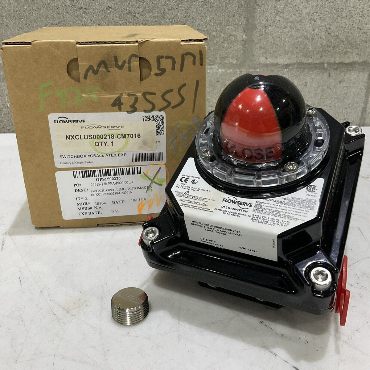 FLOWSERVE NXCLUS000218-CM7016 ULTRA LIMIT SWITCH 3A 120V : 2A 24V P7P