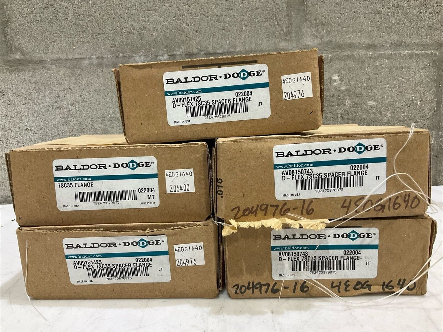 BALDOR DODGE 022004 7SC35 D-FLEX SPACER FLANGE LOT OF 5