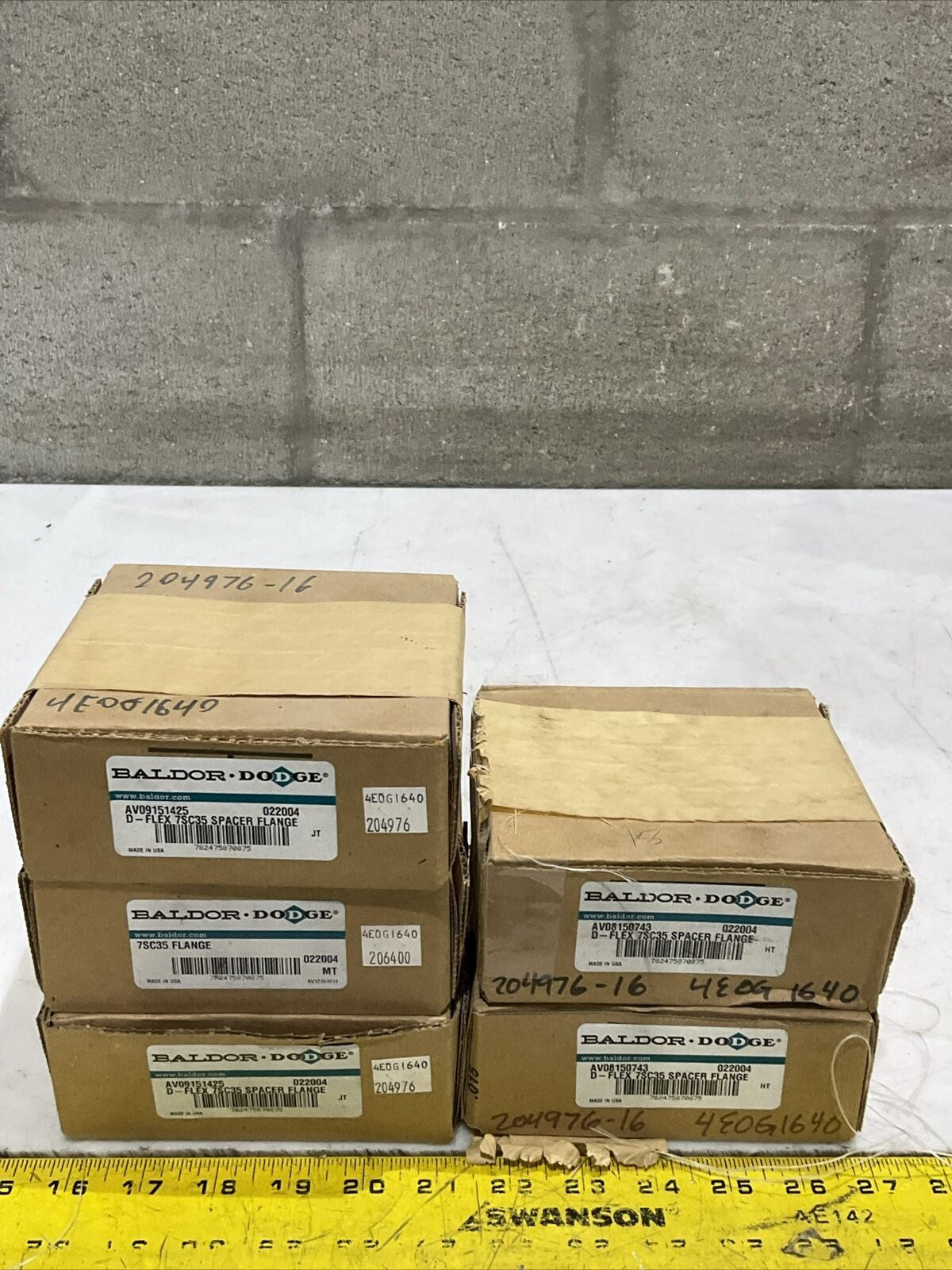 BALDOR DODGE 022004 7SC35 D-FLEX SPACER FLANGE LOT OF 5