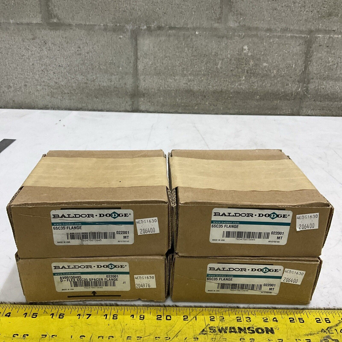 BALDOR DODGE 002001 6SC35 FLANGE LOT OF 4 U3S