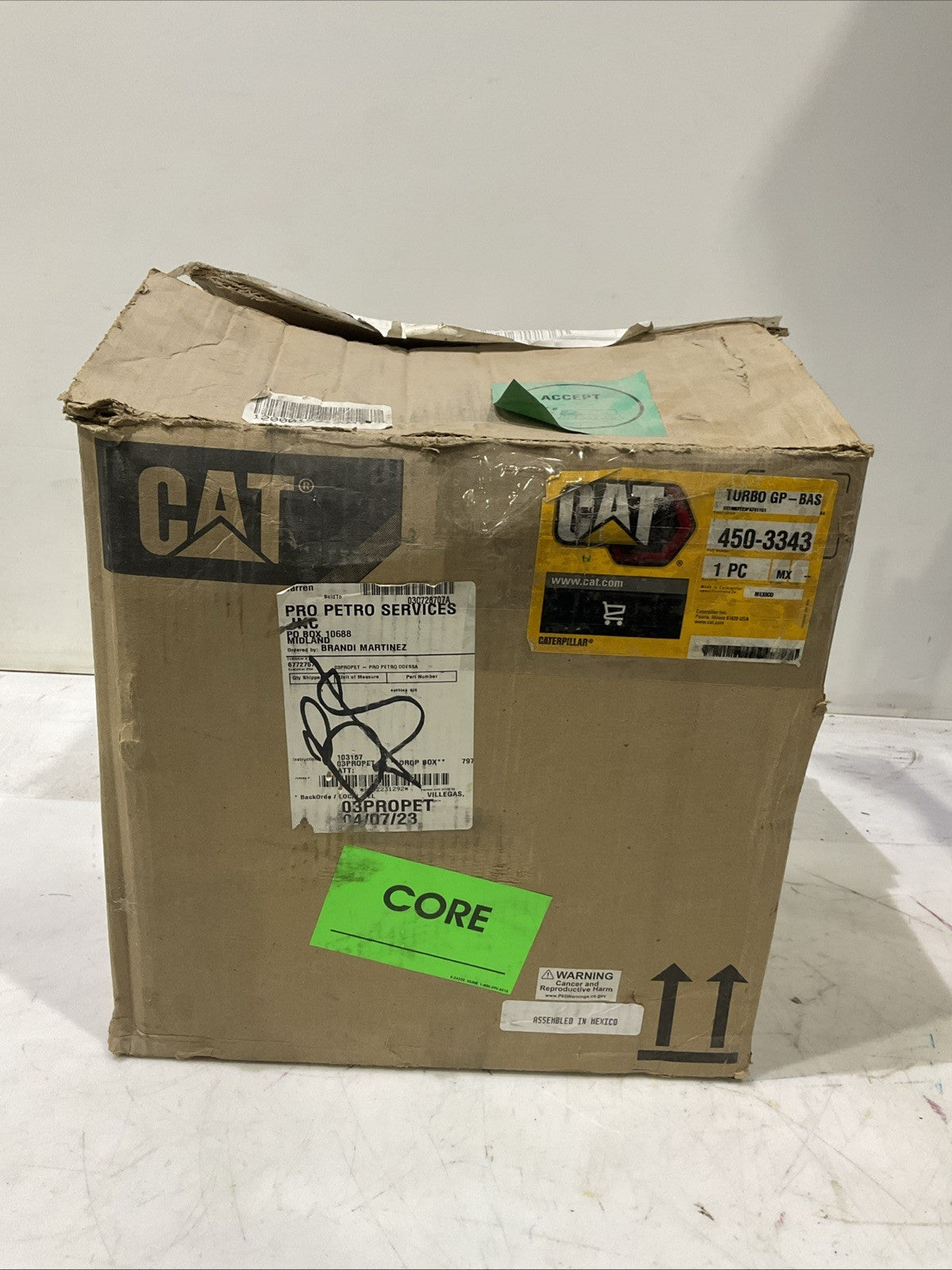 CAT-CATERPILLAR   450-3343   0.66  COMPRESSOR  HOUSING  AR TURBOCHARGER  J5A7