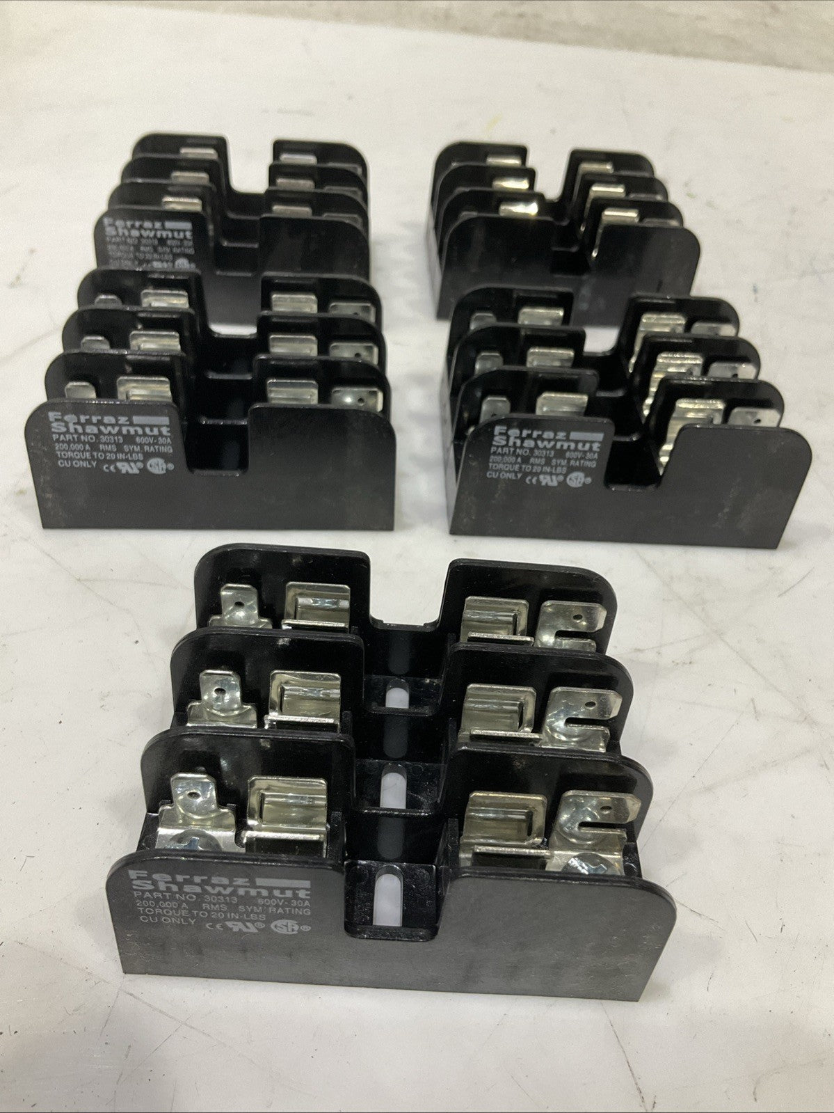 MERSEN FERRAZ SHAWMUT 30313 FUSE BLOCK 600V 30A LOT OF 5  373
