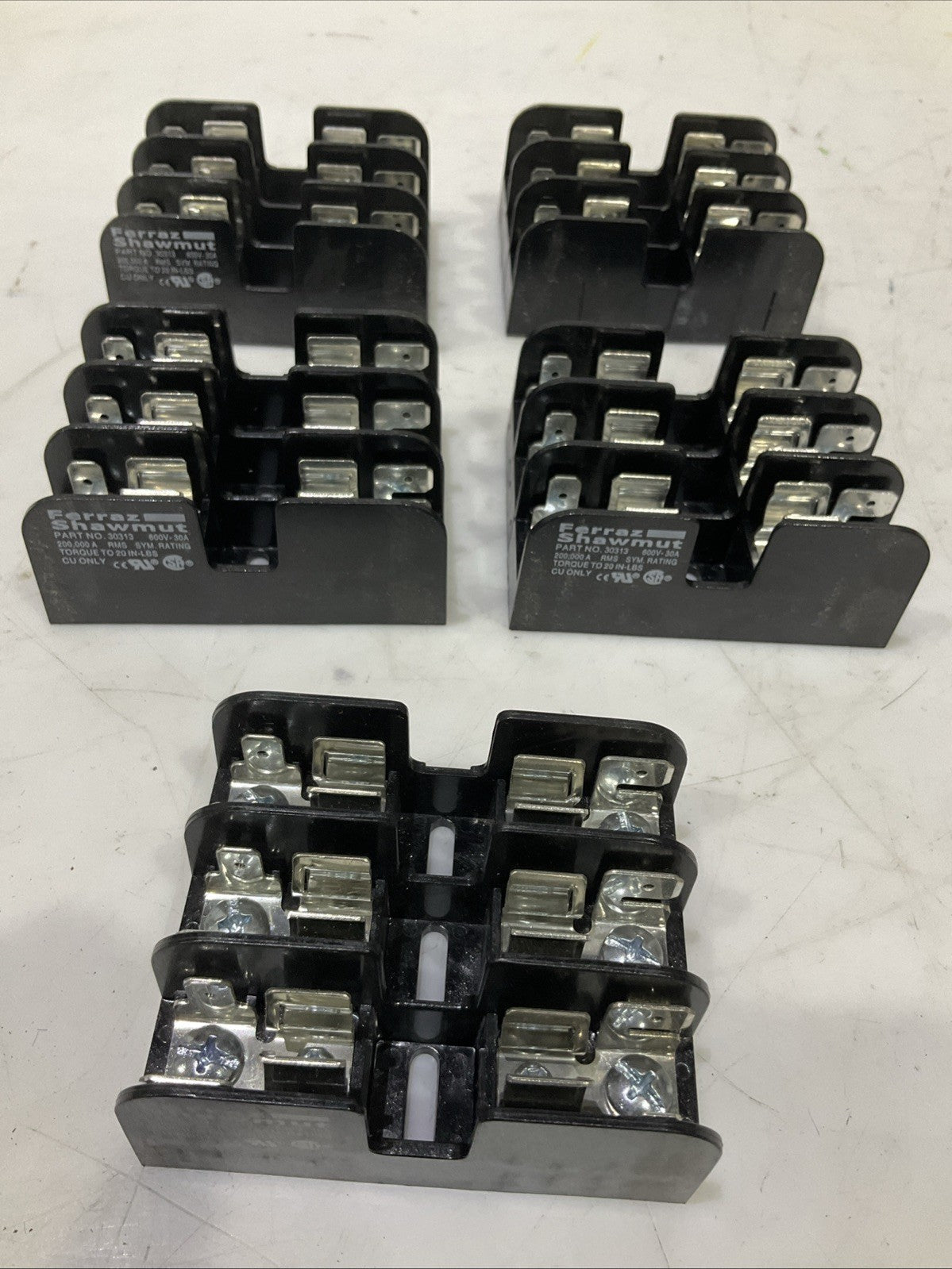 MERSEN FERRAZ SHAWMUT 30313 FUSE BLOCK 600V 30A LOT OF 5  373