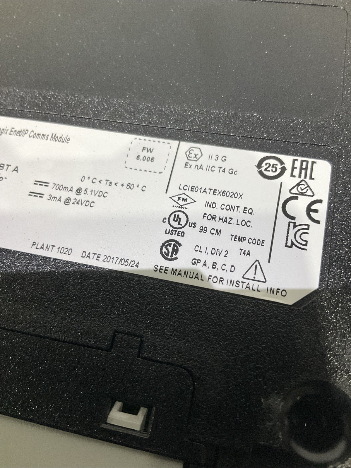 ALLEN-BRALLEY   1756-ENBT   CONTROL LOGIX ENETLP COMMOS  MODULE B9S