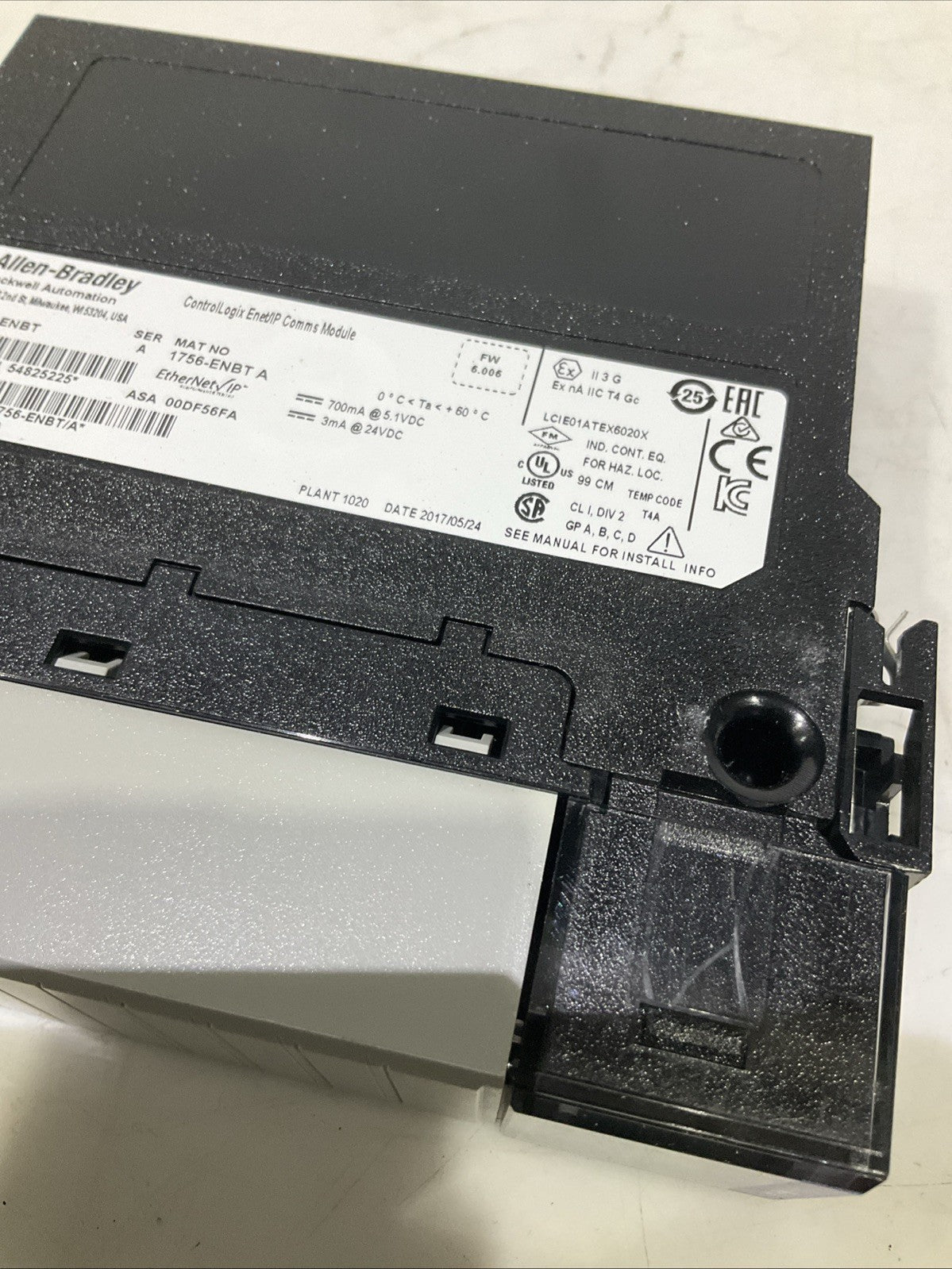 ALLEN-BRALLEY   1756-ENBT   CONTROL LOGIX ENETLP COMMOS  MODULE B9S
