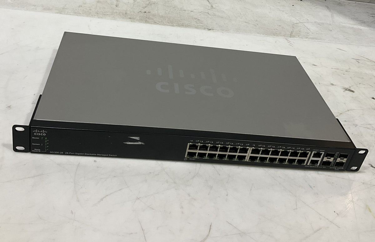 CISCO  SG500-28   28-PORT GIGABIT  STACKABLE MANAGED  SWITCH  B9S