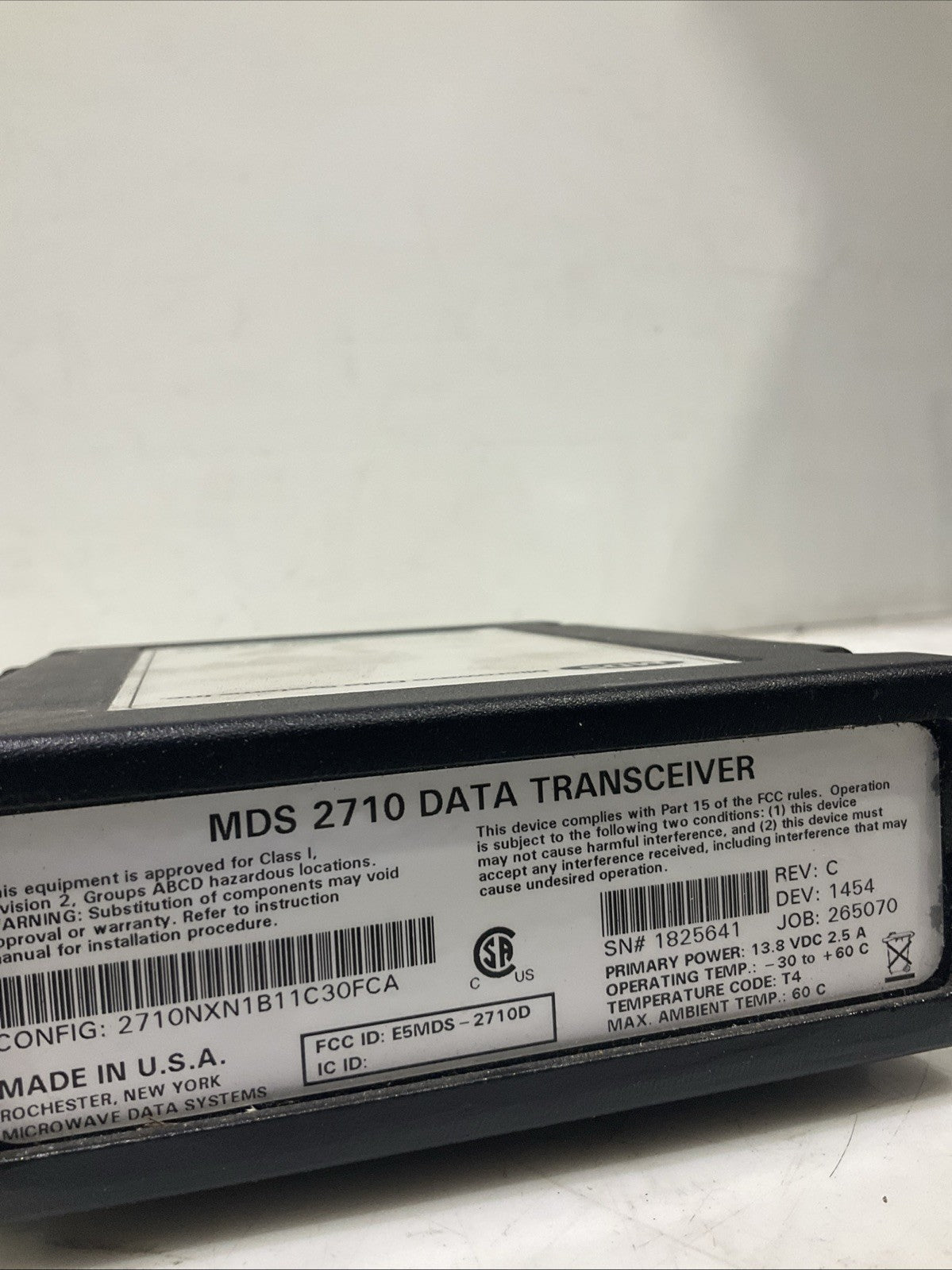 MDS  MDS 2710  MACROWAVE  TRANSCEIVER RADIO  DATA  SYSTEMS  B9S
