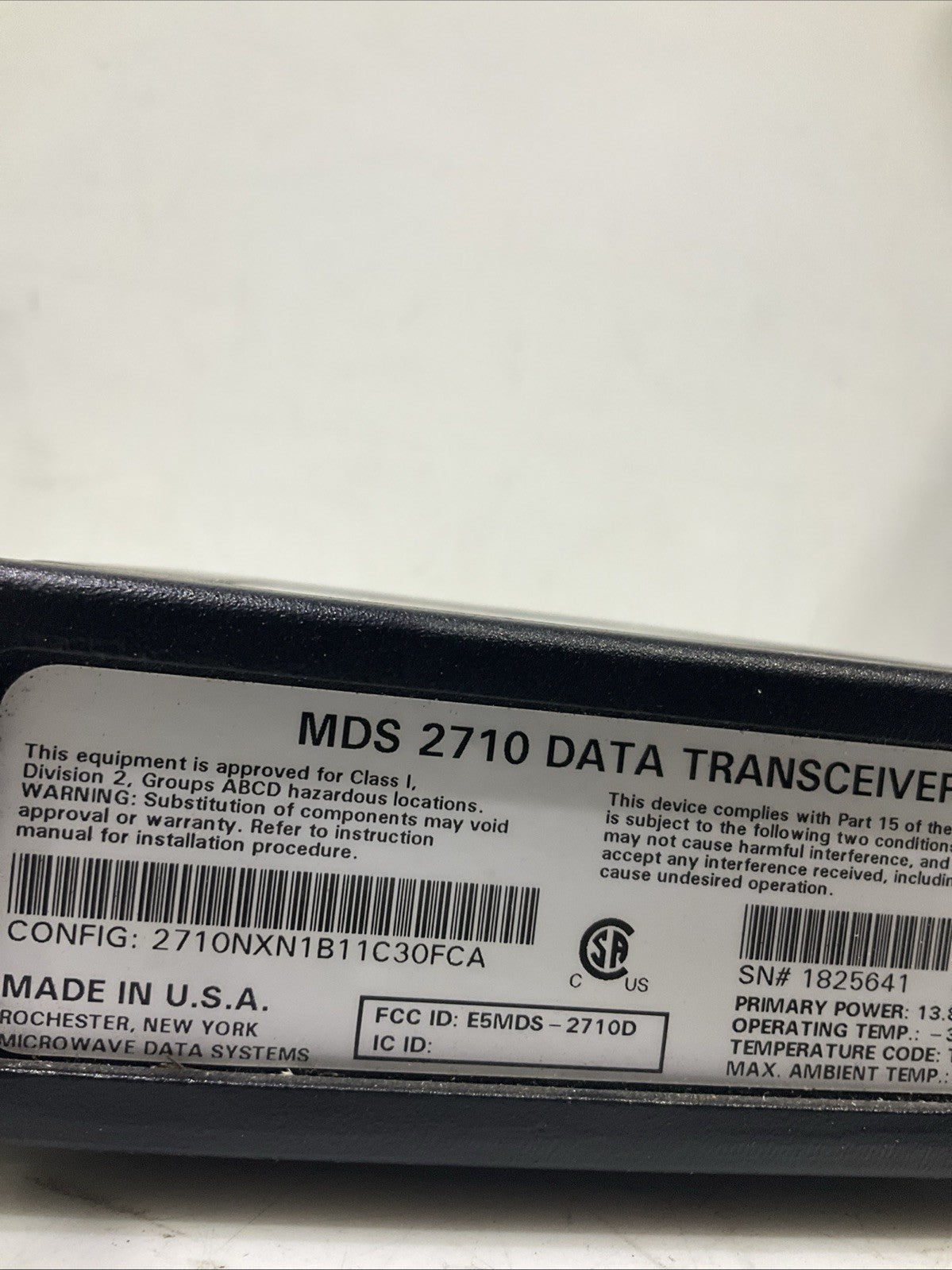 MDS  MDS 2710  MACROWAVE  TRANSCEIVER RADIO  DATA  SYSTEMS  B9S