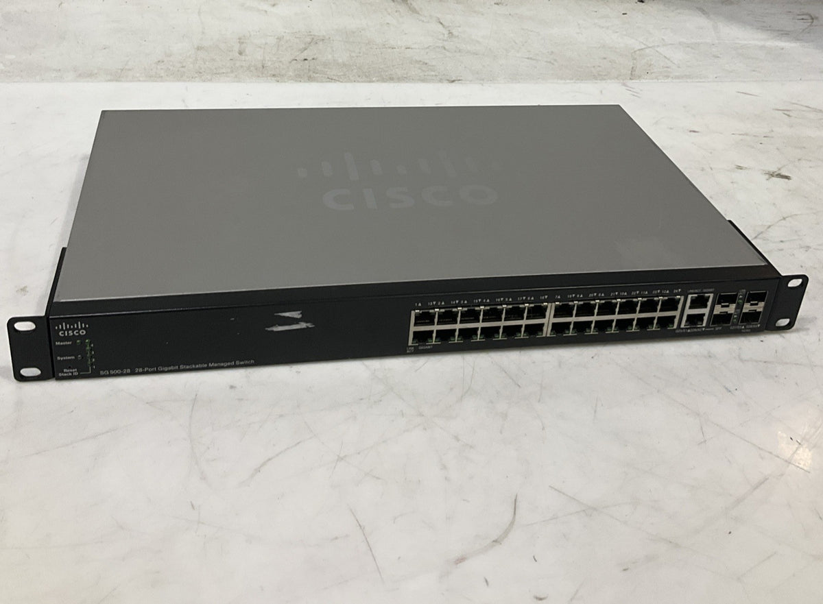 CISCO  SG500-28   28-PORT GIGABIT  STACKABLE MANAGED  SWITCH  B9S