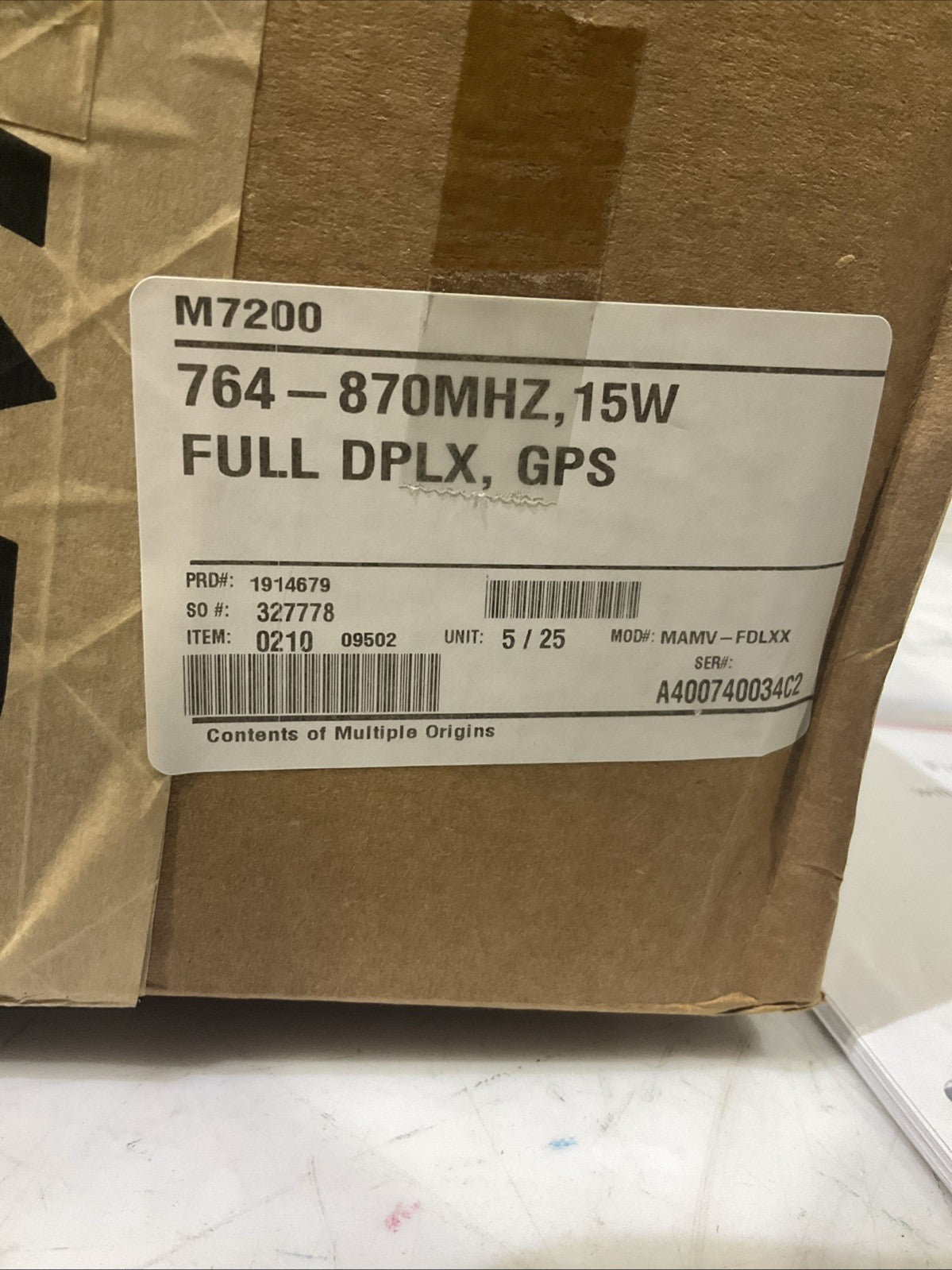 MACOM  M7200 REMOTE MOUNT FULL-DUPLEX RADIO W/GPS  700/800 MHZ  B9S