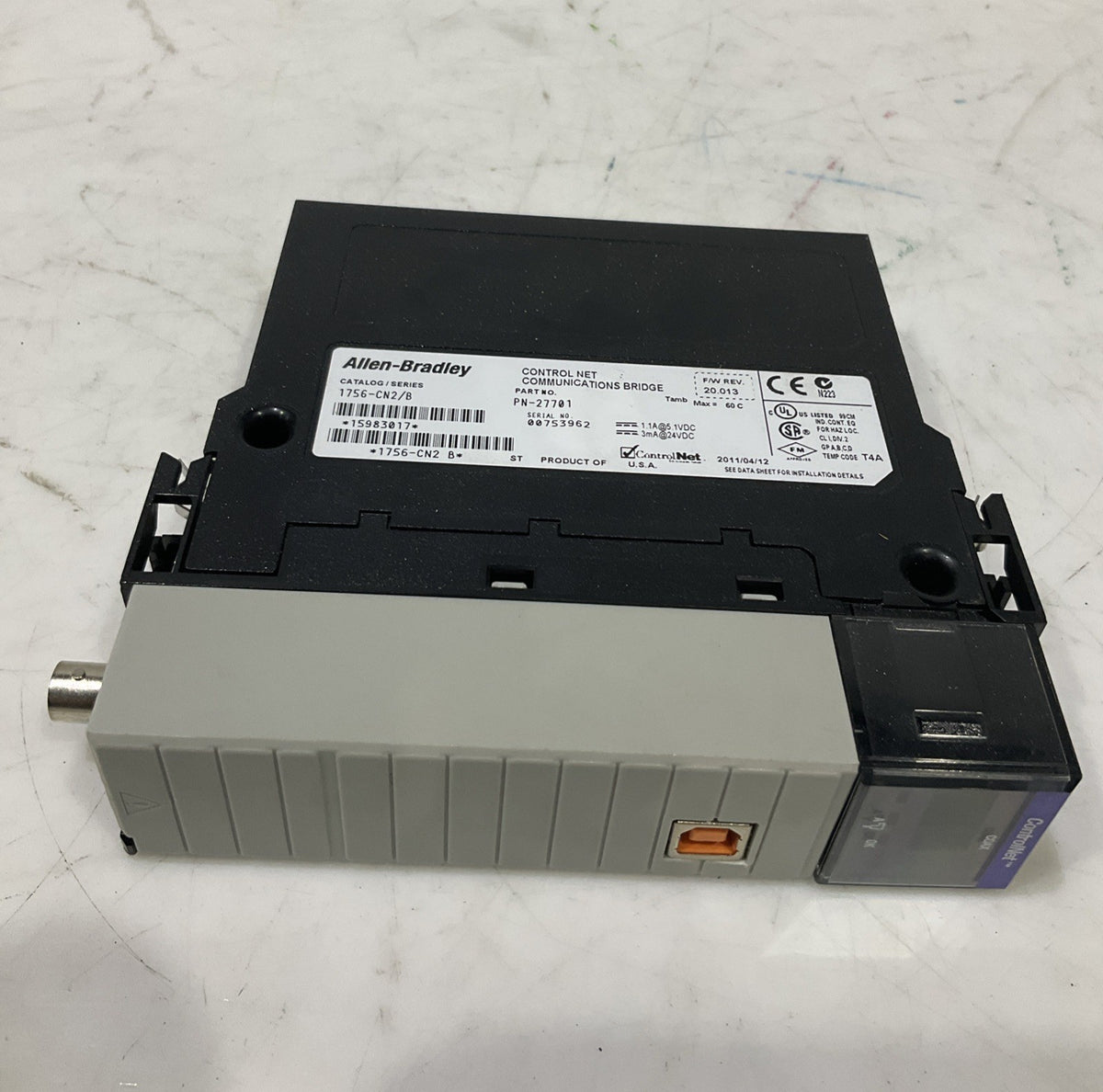 ALLEN-BRADLEY   1756-CN2/B  CONTROL-NET  COMMUNICATION BRIDGE  B9S