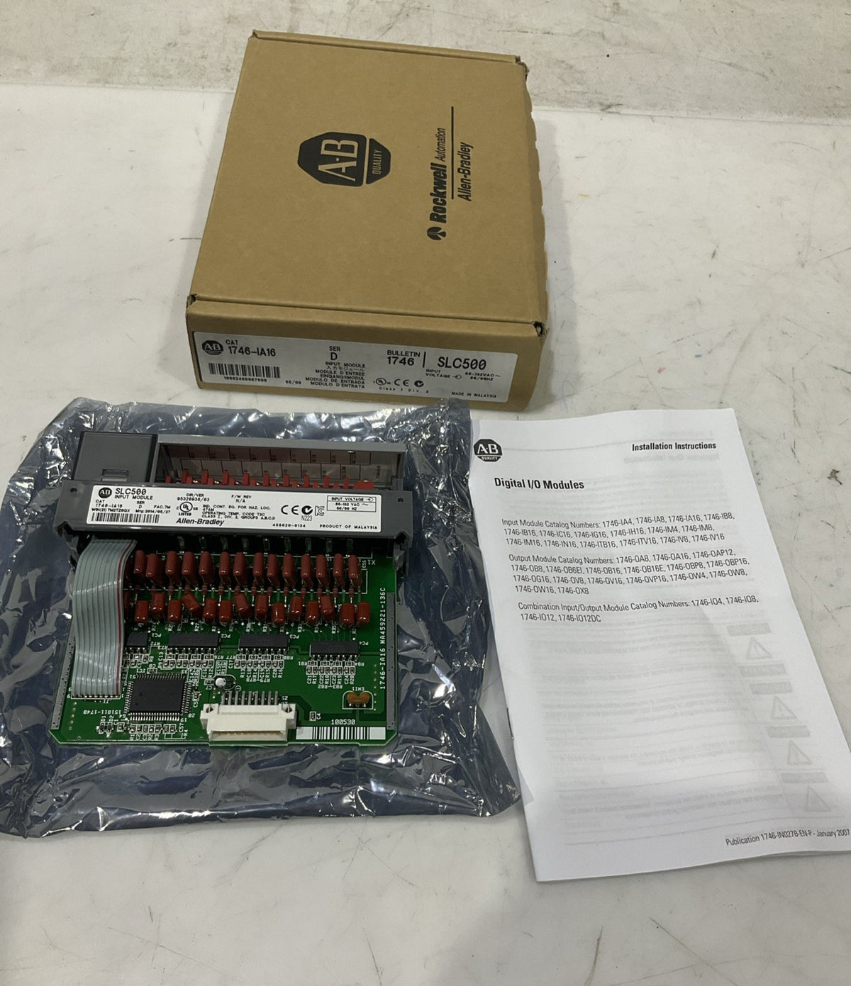 AB- CAT   1746-IA16  SER-D  1746  SLC500  I/O  INPUT MODULE  B9S