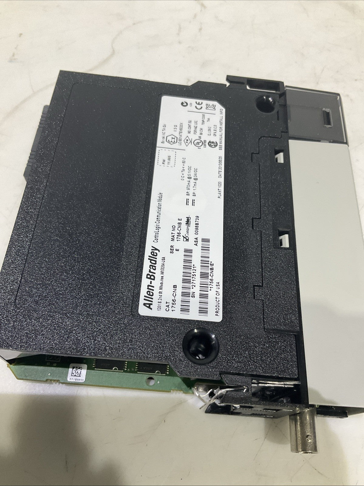 ALLEN-BRADLEY  1756-CNB  CONTROLLOGIX  COMUNICATION  MODULE  B9S