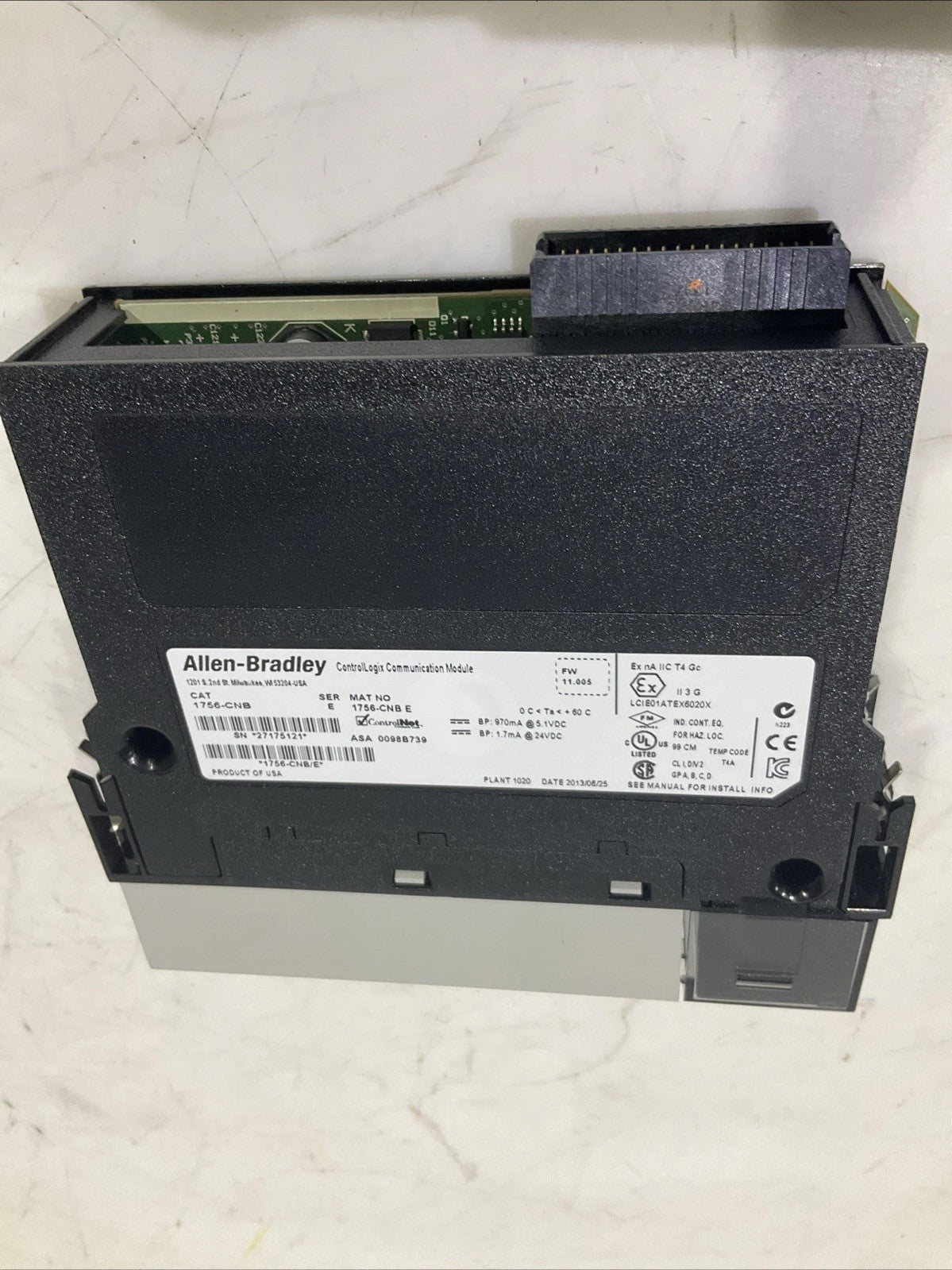 ALLEN-BRADLEY  1756-CNB  CONTROLLOGIX  COMUNICATION  MODULE  B9S
