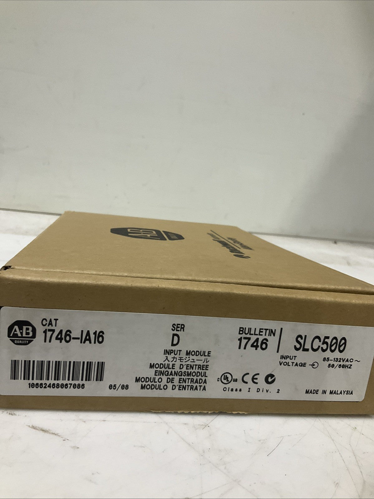 AB- CAT   1746-IA16  SER-D  1746  SLC500  I/O  INPUT MODULE  B9S