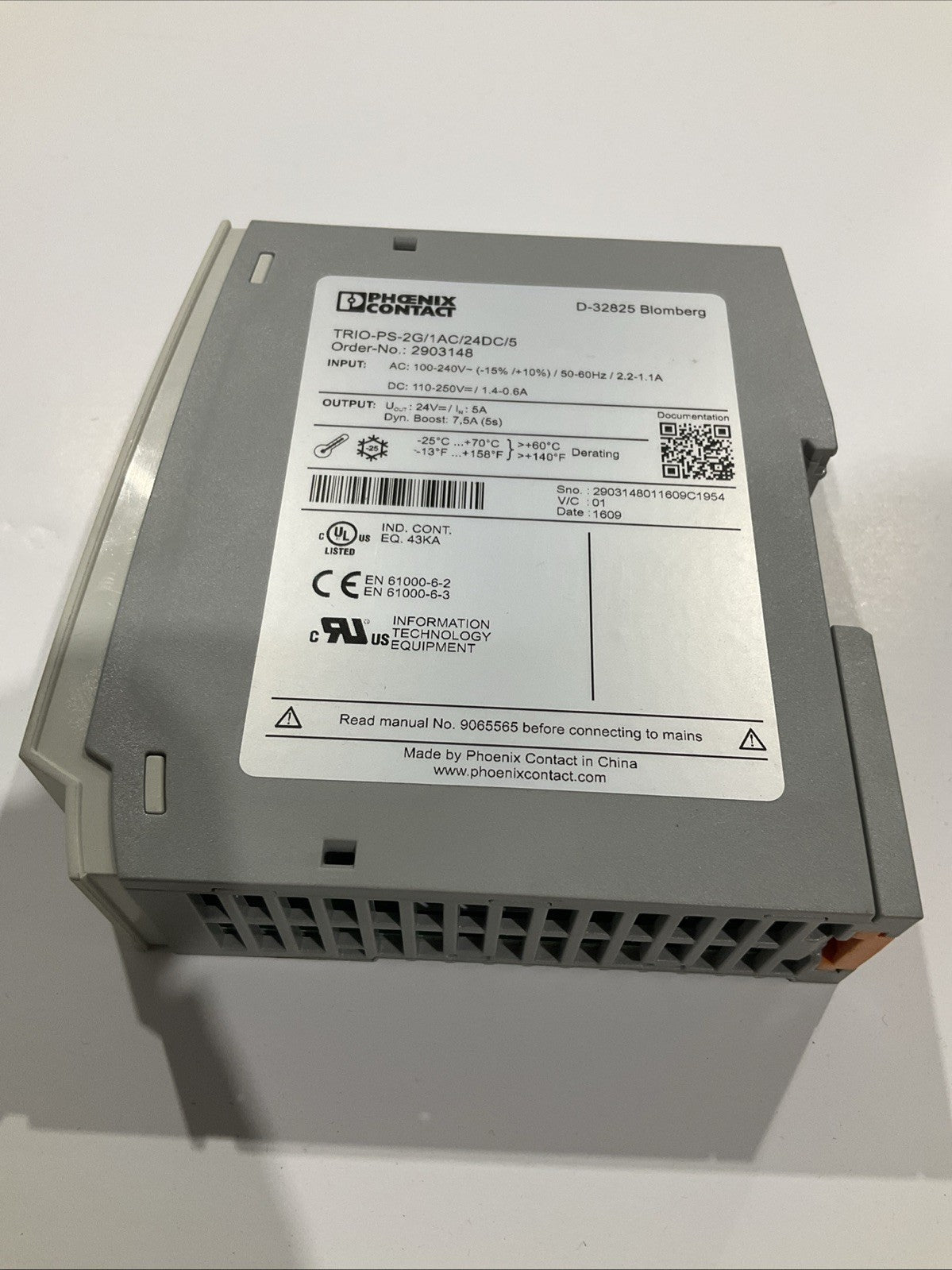 PHOENIX  CONTACT   TRIO -PS-2G/1AC/24DC /5  B9S