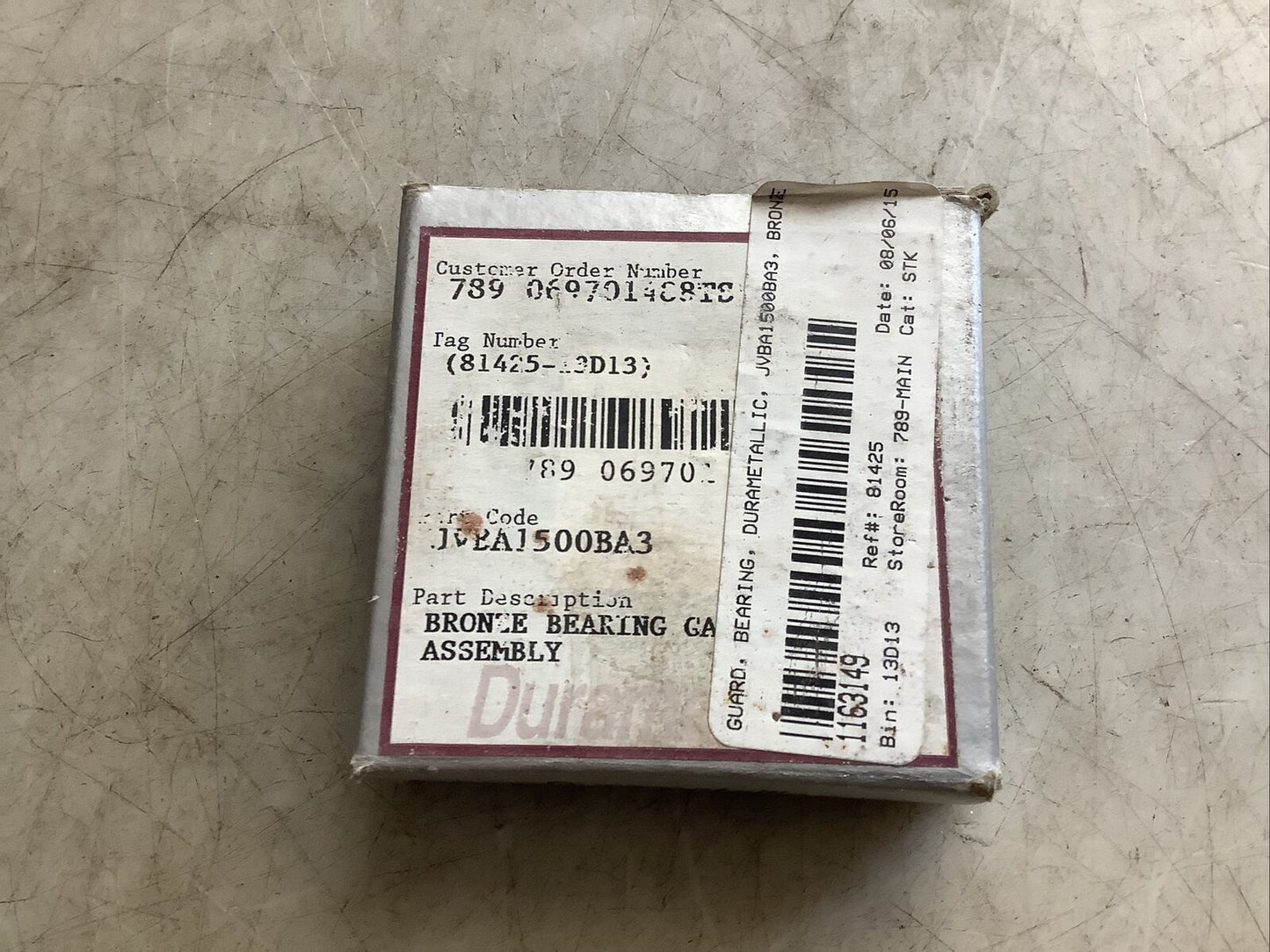 DURAMETALLIC JVBA1500BA3 GUARD BEARING ASSEMBLY 888