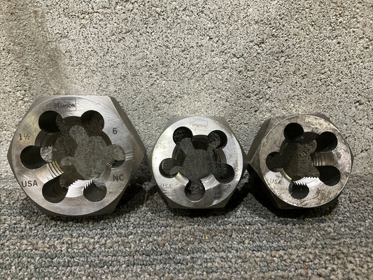 HANSON HEX DIE 1 1/2” & 1 1/8” 222 LOT OF 3