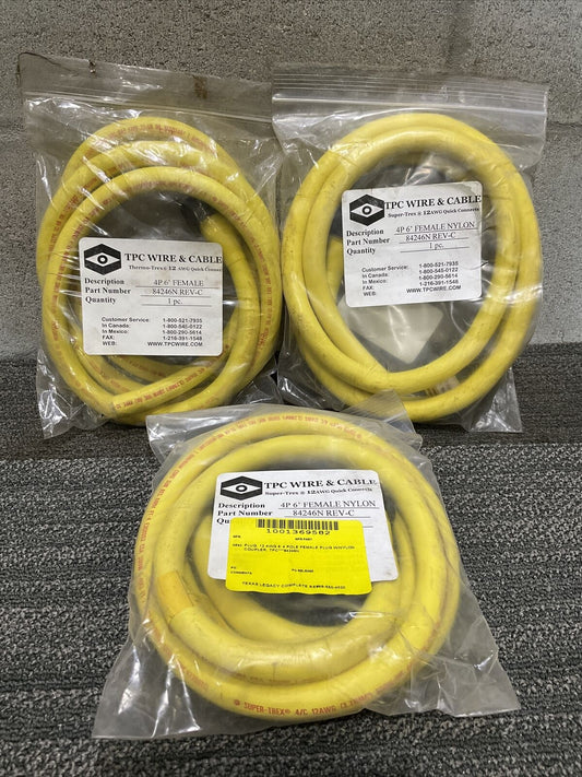TPC WIRE & CABLE 84246N REV-C SUPER TREX 12AWG QUICK CONNECTS 222 LOT OF 3