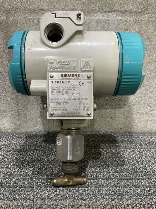 SIEMENS SITRANS P 7MF 4033 1BA10 1NC7 Z PRESSURE TRANSMITTER 222