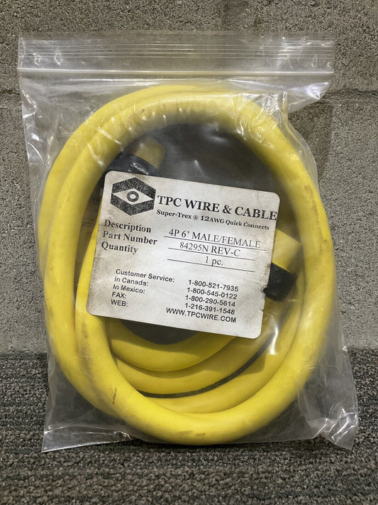TPC WIRE & CABLE 84295N REV-C 4P 6’ SUPER TREX 12AWG QUICK CONNECTS 222