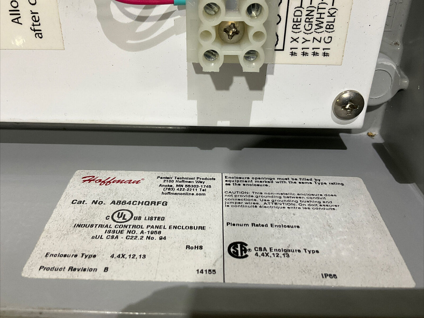 THE ITR COMPANY HOFFMAN A864CHQRFG ENCLOSURE 222