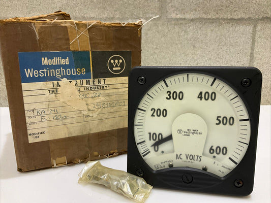 WESTINGHOUSE KR241 291B462A09 VOLTMETER 0-600V 60HZ 678