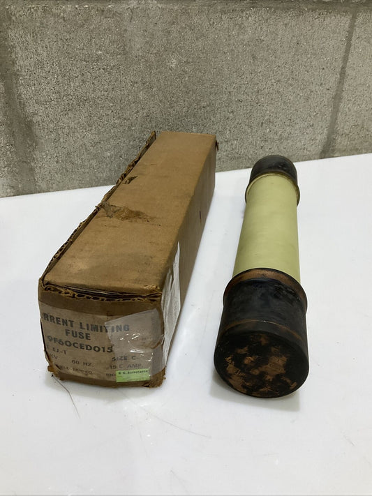 GE 9F60CED015 FUSE 5.5KV 60HZ 15E A SIZE C TYPE EJ-1 678