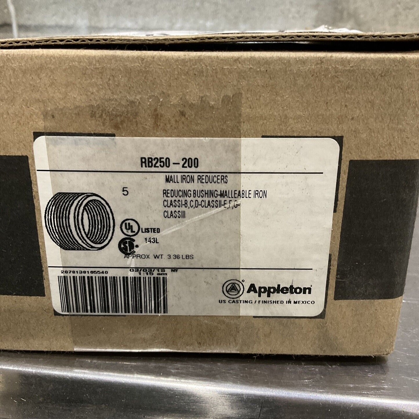 EMERSON APPLETON RB250-200 MALL IRON REDUCERS 678