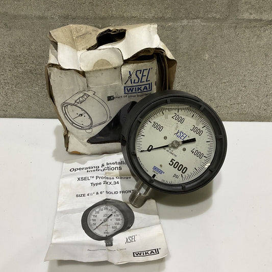 WIKA 9834112 233.34 PRESSURE GAUGE 4.5IN DIAL 1/2IN NPT 0-5000PSI 678