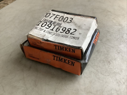 TIMKEN 34500 AND 34306 TAPERED ROLLER BEARING CUP AND CONE 678