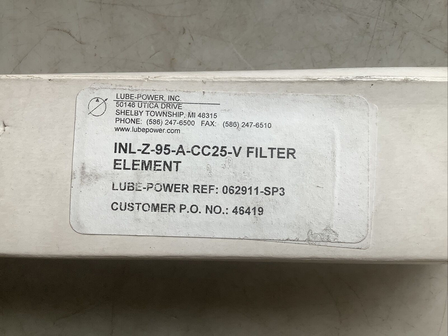 LUBE POWER INL-Z-95-A-CC25-V FILTER ELEMENT 678 – Industrial Garage Sales