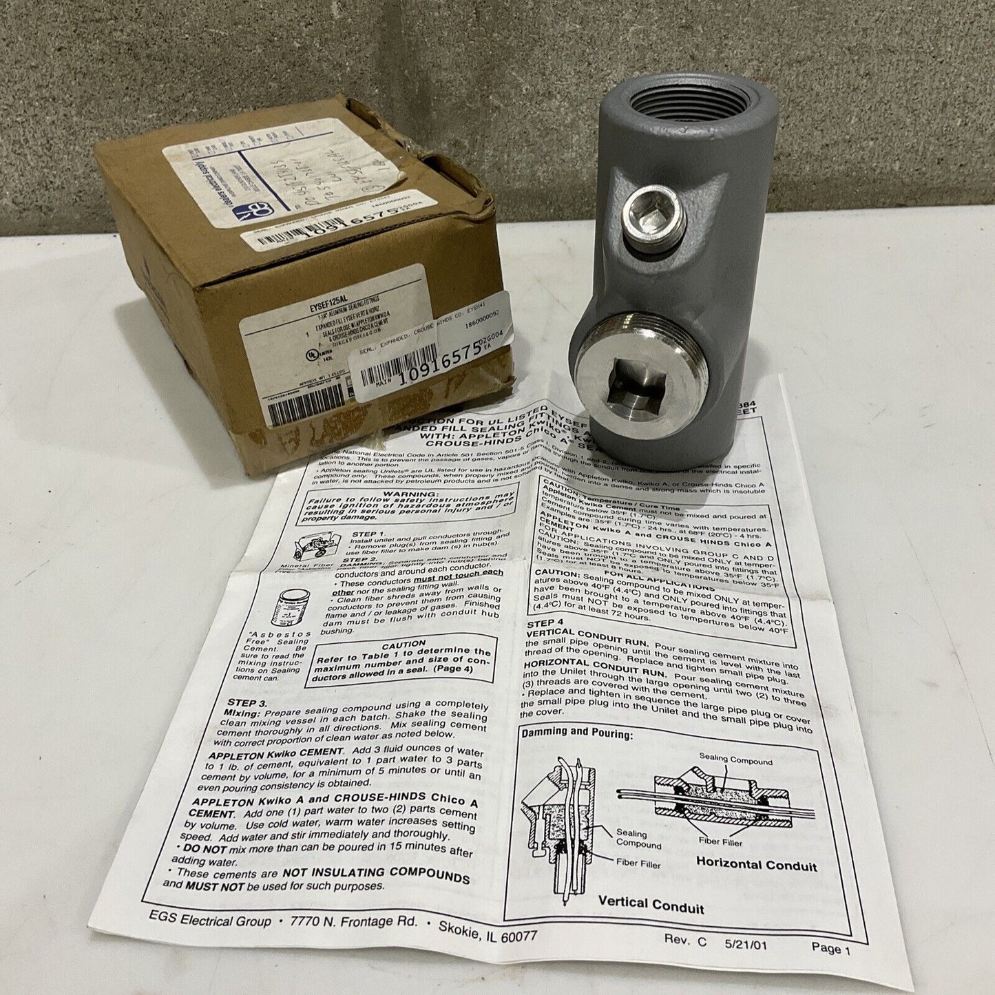 CROUSE HINDS EYSEF125AL EYSX41 EXPANDED SEAL FITTINGS 678