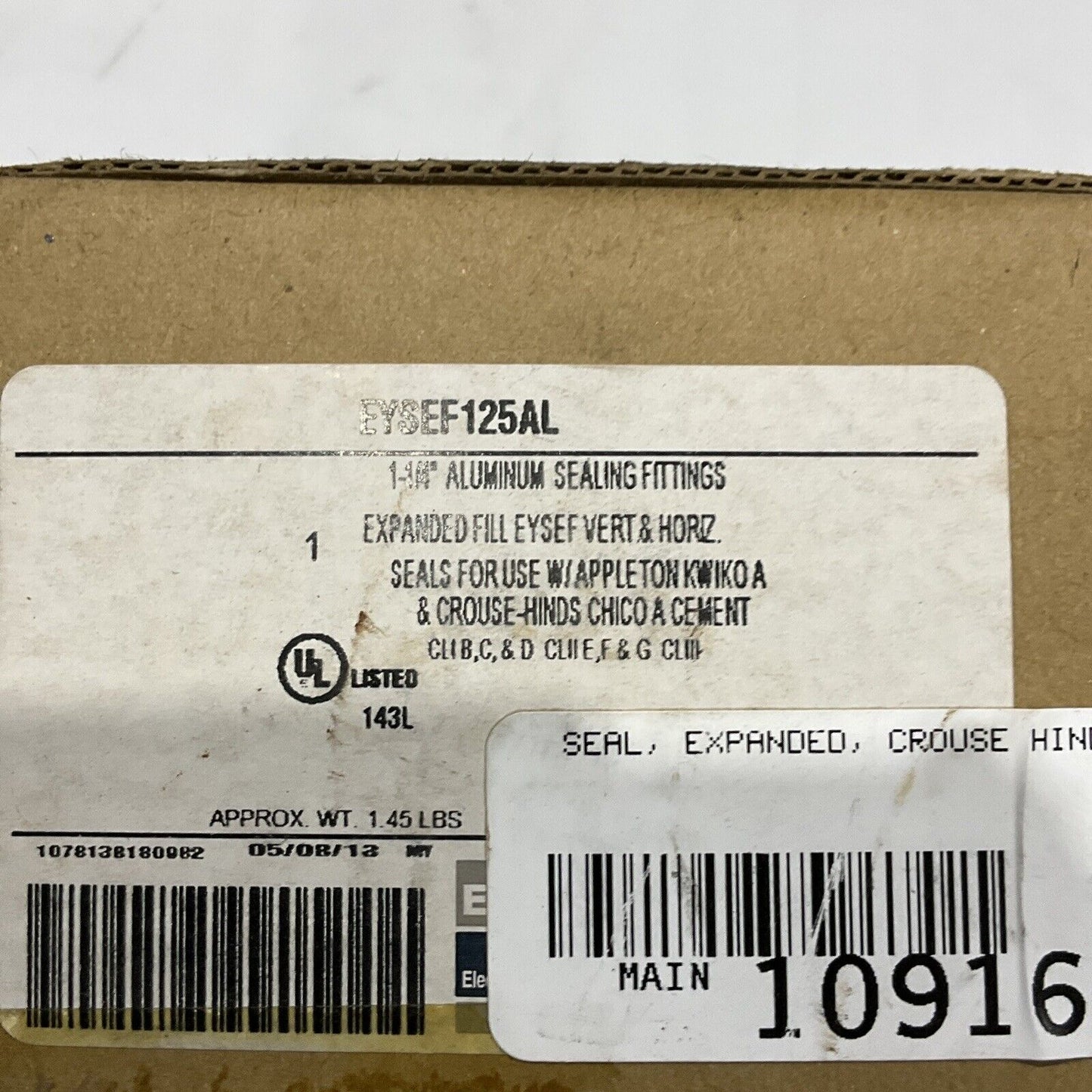 CROUSE HINDS EYSEF125AL EYSX41 EXPANDED SEAL FITTINGS 678