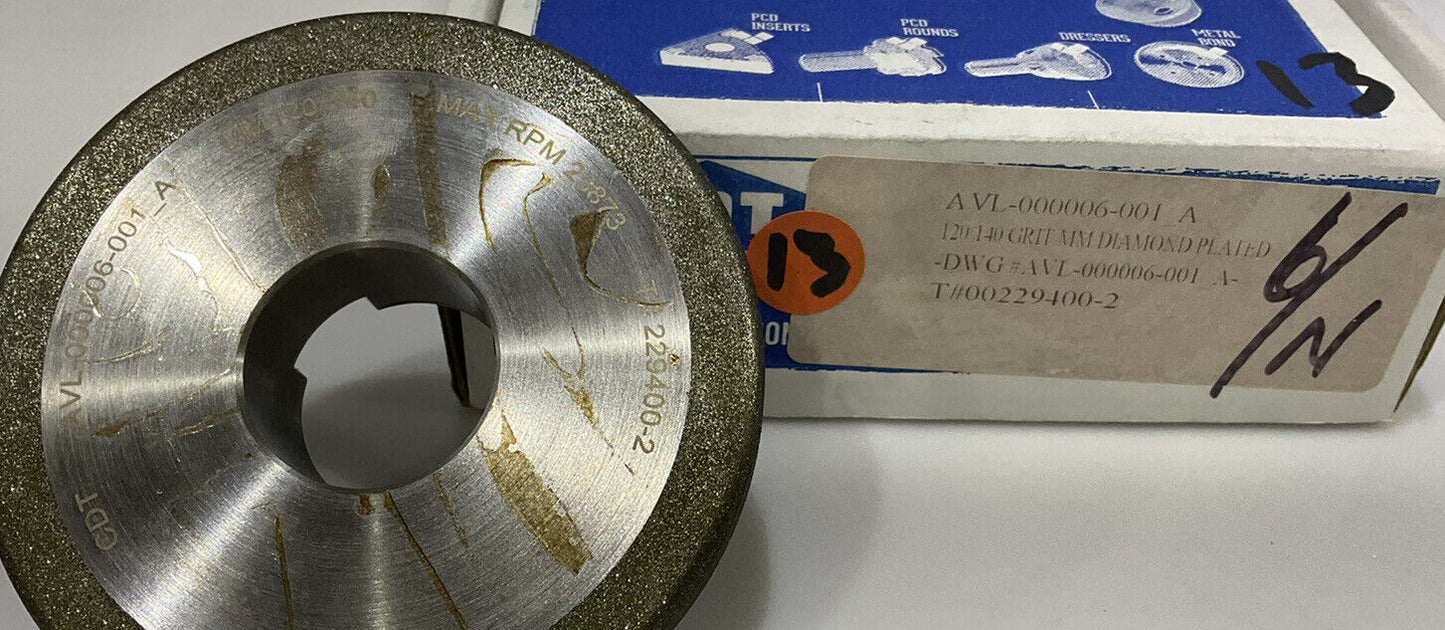 CONTINENTAL DIAMOND TOOL 229400-2 4" DIAMETER 120/140 GRIT GRINDING WHEEL