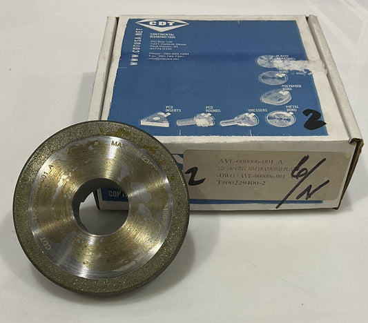 CONTINENTAL DIAMOND TOOL 229400-2   4" DIAMETER 120/140 GRIT GRINDING WHEEL