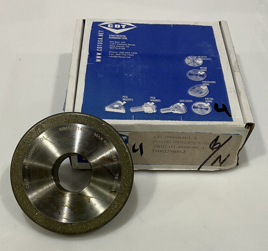 CONTINENTAL DIAMOND TOOL 229400-2   4" DIAMETER 120/140 GRIT GRINDING WHEEL