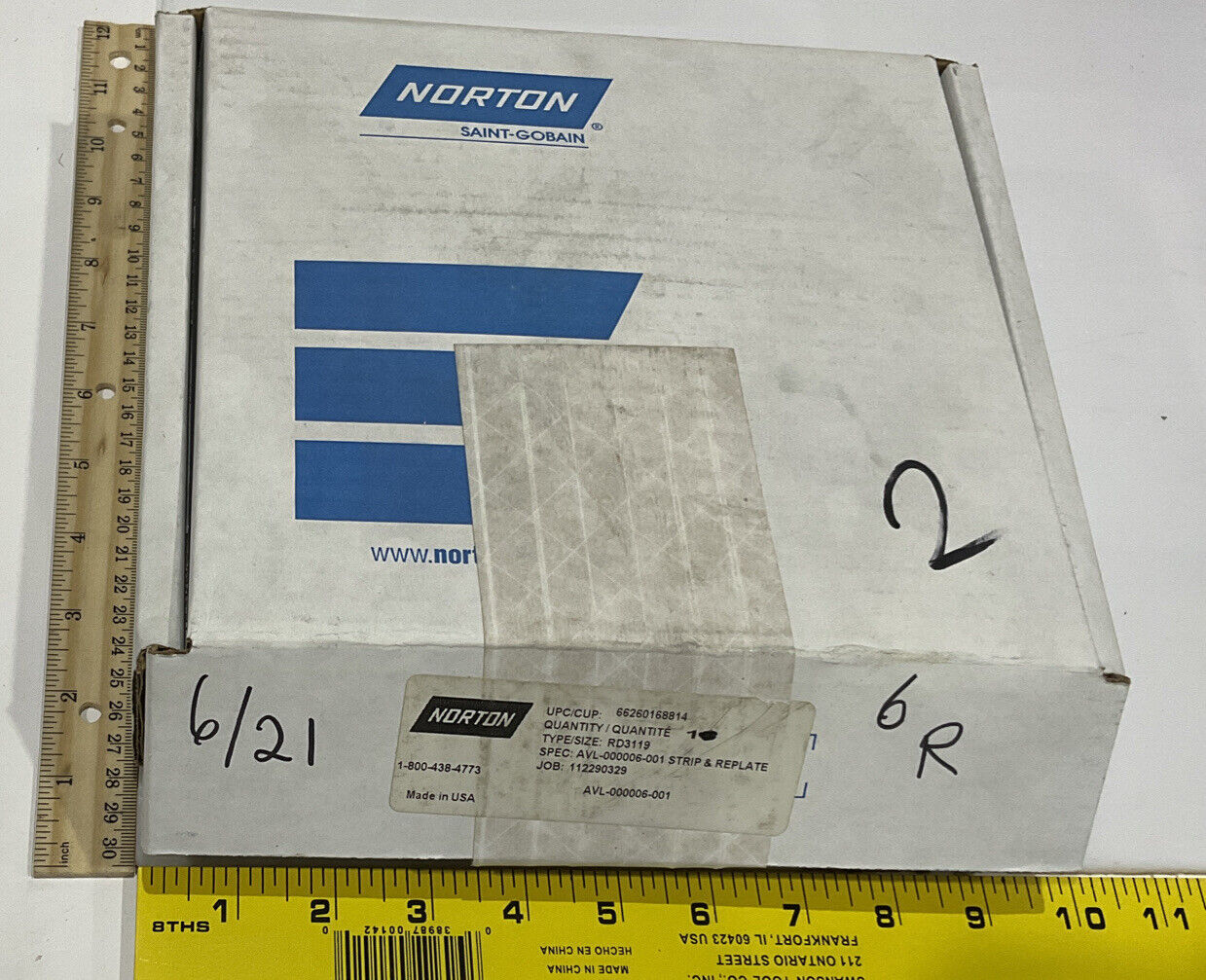 NORTON RD3119 4" DIAMETER 100/120 GRIT DIAMOND GRINDING WHEEL REPLATED