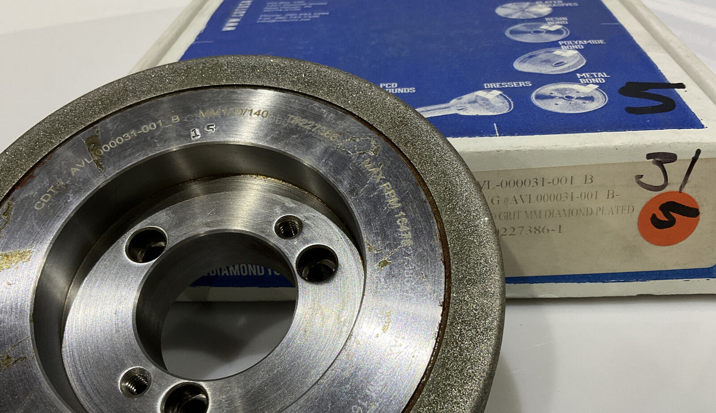CONTINENTAL DIAMOND TOOL 227386-1 GRINDING WHEEL  5.79" OD 120/140 GRIT