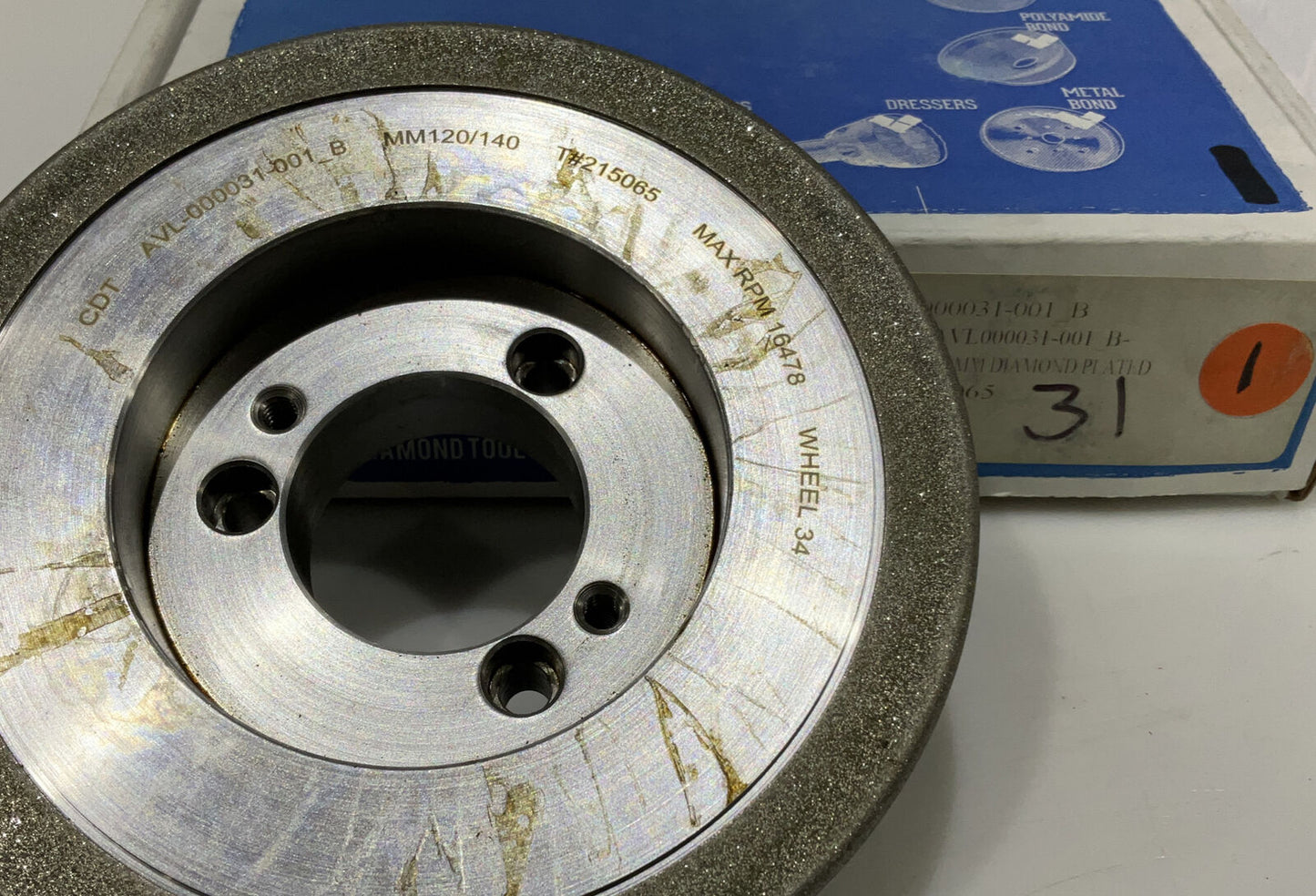 CONTINENTAL DIAMOND TOOL 215065 GRINDING WHEEL  5.79" OD 120/140 GRIT