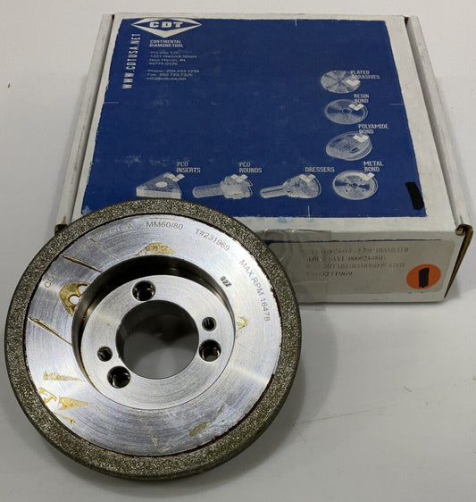 CONTINENTAL DIAMOND TOOL 231969 GRINDING WHEEL 5.79" OD 60/80 GRIT