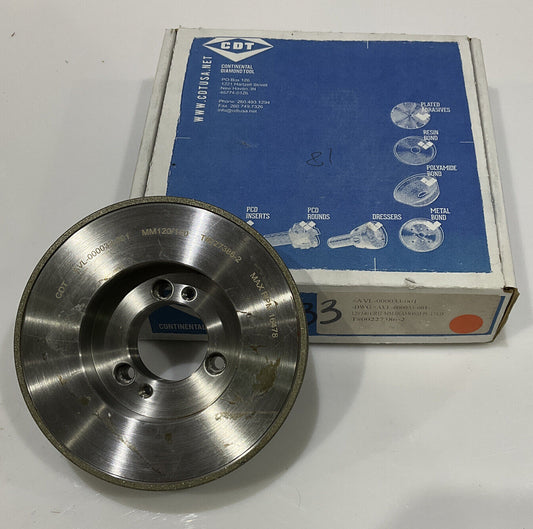 CONTINENTAL DIAMOND TOOL 227386-2 GRINDING WHEEL 5.79" OD 1.5" 120/140 GRIT