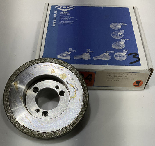 CONTINENTAL DIAMOND TOOL 231969 GRINDING WHEEL 5.79" OD 60/80 GRIT