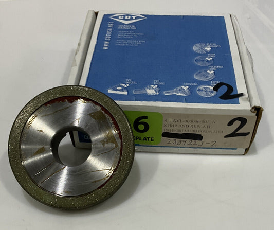 CONTINENTAL DIAMOND TOOL REPLATE 120/140 GRIT 4" OD 2389223-2 GRINDING WHEEL 678