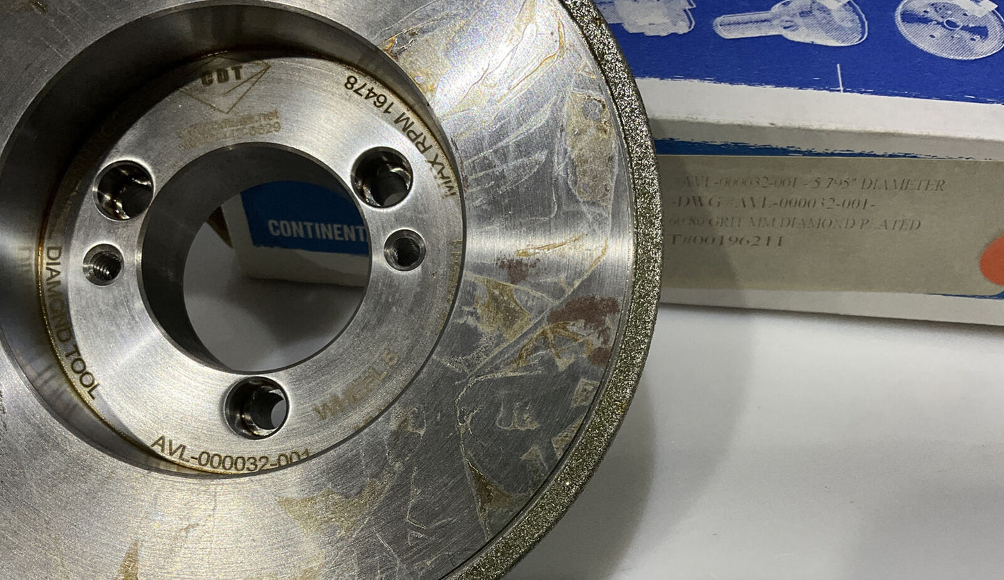 CONTINENTAL DIAMOND TOOL 196211 5.795" DIAMETER 60/80 GRIT GRINDING WHEEL 678