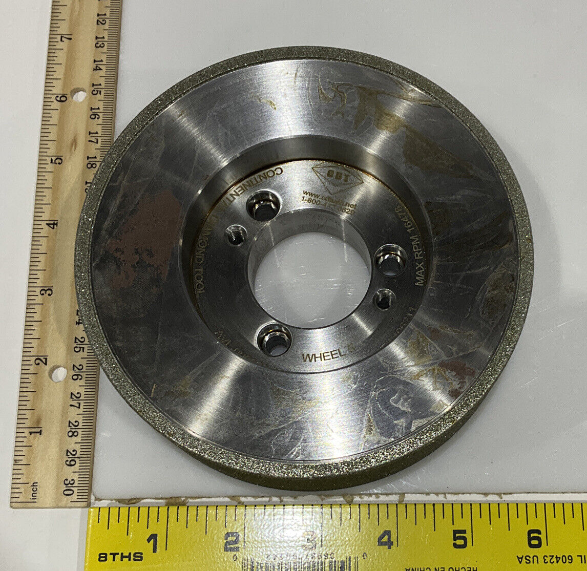 CONTINENTAL DIAMOND TOOL 196211 5.795" DIAMETER 60/80 GRIT GRINDING WHEEL 678