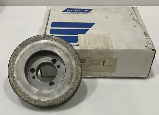 NORTON PT3090 GRIT 60/80 5.772” DIAMETER 1.654” BORE 1” GRINDING WHEEL