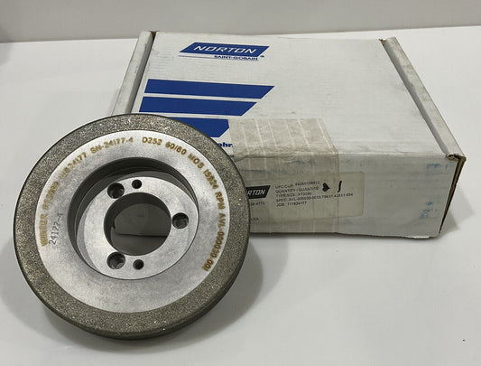 NORTON PT3090 GRIT 60/80 5.795” DIAMETER 1.654” BORE 1” GRINDING WHEEL