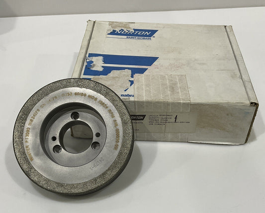 NORTON PT3090 GRIT 60/80 5.772” DIAMETER 1.654” BORE 1” GRINDING WHEEL